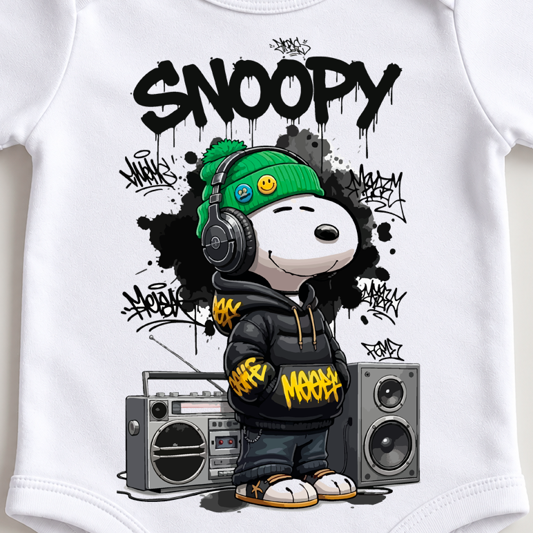 Body de Bebé Snoopy Urban – Estilo Hip Hop | SAMALEY
