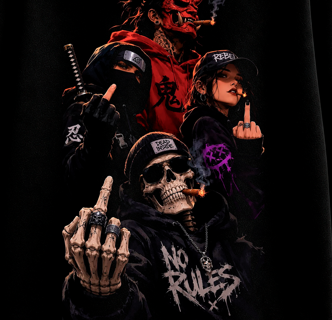 Sudadera NO RULES Negra | SAMALEY